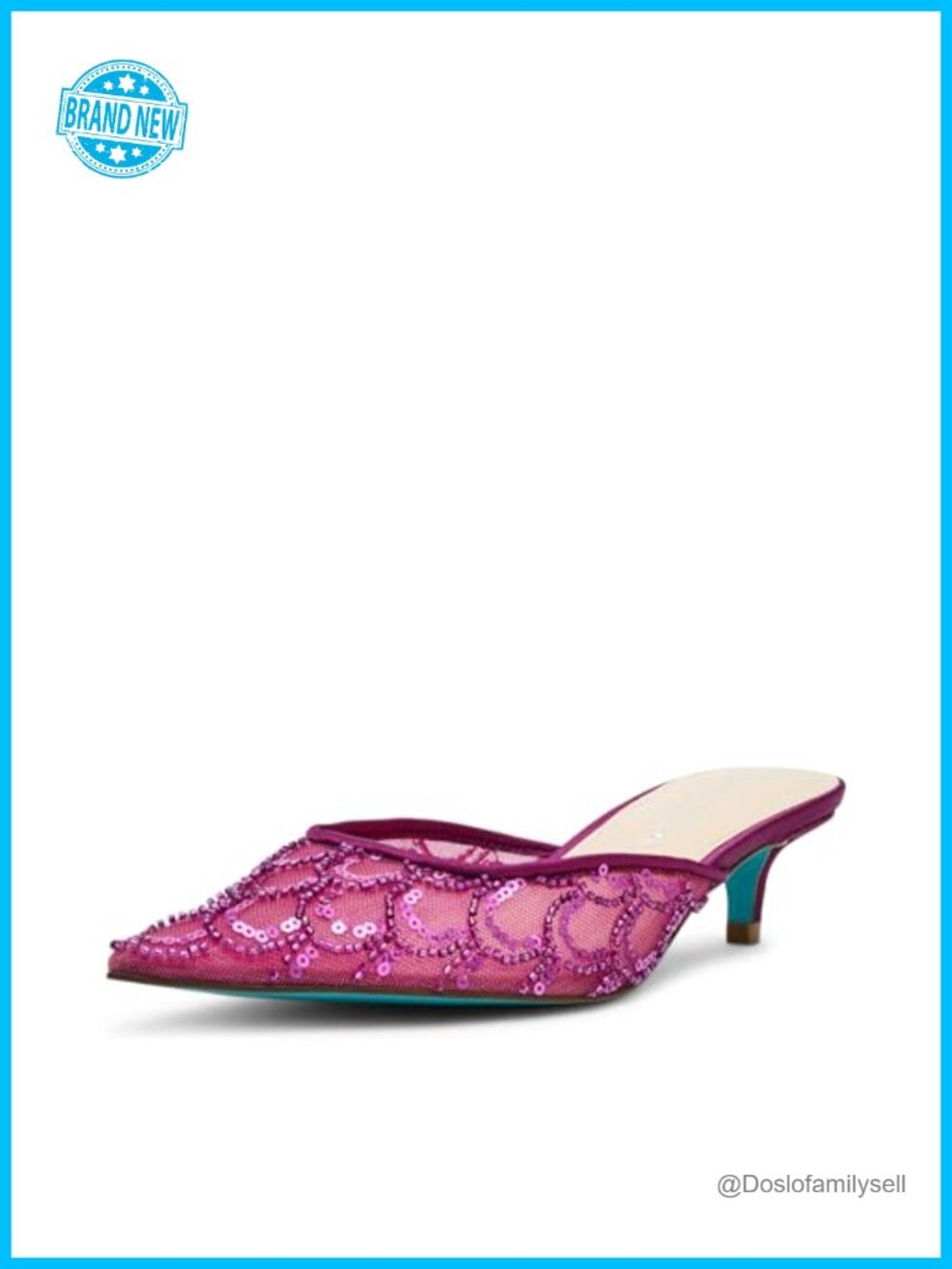 Betsey Johnson Ellis Pointed Toe Kitten Heel Pump Evening Formal Wedding Shoe